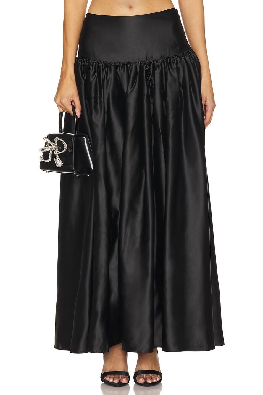 For Love & Lemons Maxi Black Nelly Skirt Size XS